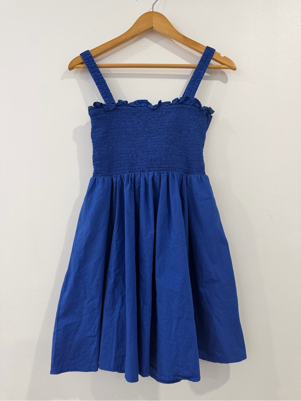 Altard State Blue Cutout Smocked Cotton Mini Dress Size Medium